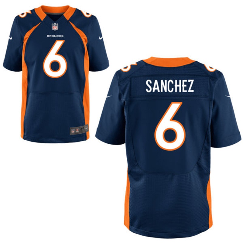 Denver Broncos #6 Mark Sanchez Navy Blue Alternate Elite Jersey