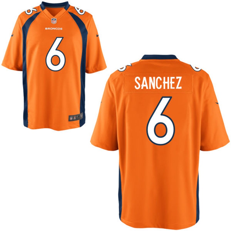 Denver Broncos #6 Mark Sanchez Orange Game Jersey