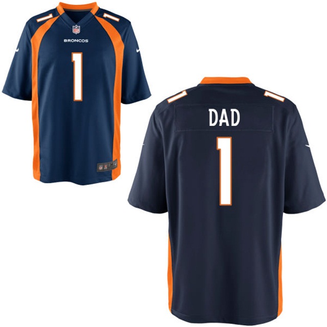 Denver Broncos Navy Blue Father's Day Gift Number 1 Dad Jersey