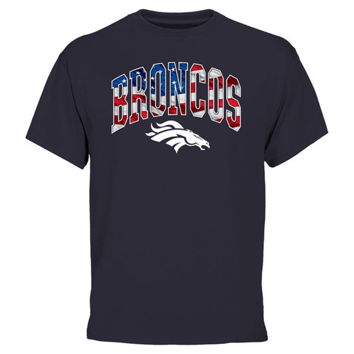 Denver Broncos Pro Line Navy Banner Wave T-shirt