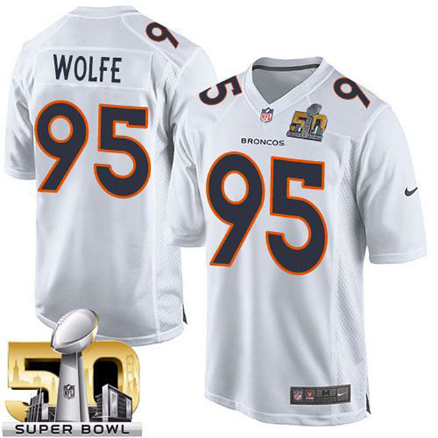 Derek Wolfe #95 Denver Broncos White Super Bowl 50 Game Event Jersey