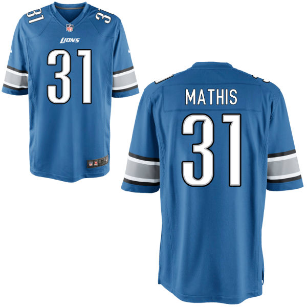 Detroit Lions #31 Rashean Mathis Blue Retired Player Game Jersey