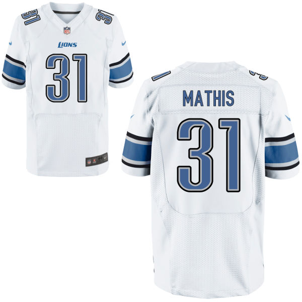 Detroit Lions #31 Rashean Mathis White Retired Player Elite Jersey