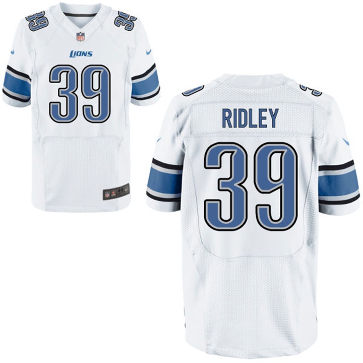 Detroit Lions #39 Stevan Ridley White Elite Jersey