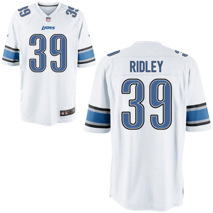 Detroit Lions #39 Stevan Ridley White Game Jersey