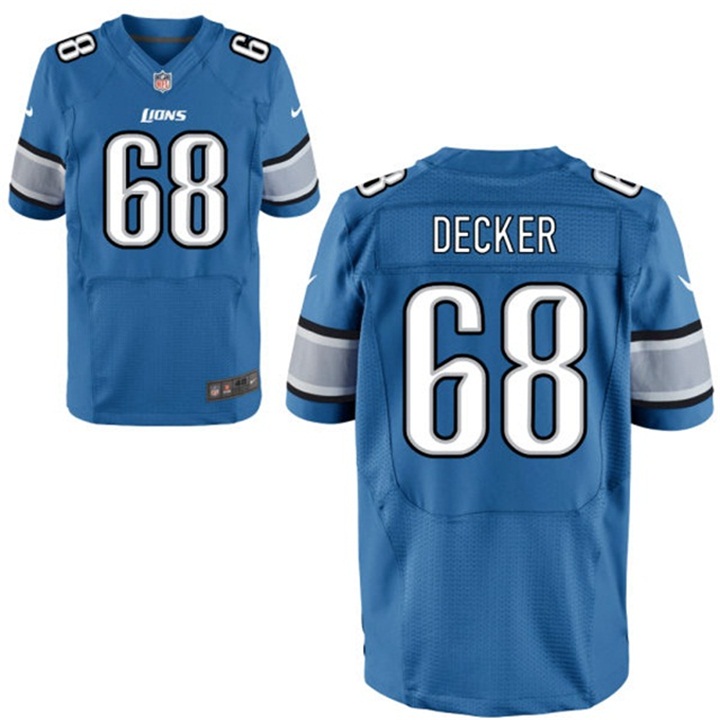 Detroit Lions #68 Taylor Decker Light Blue Elite Jersey