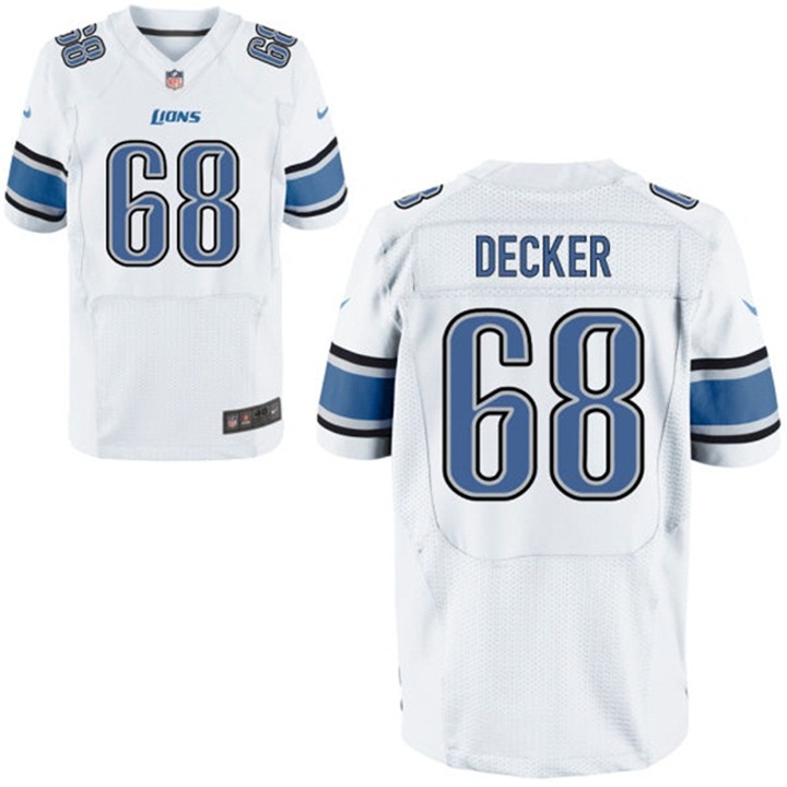 Detroit Lions #68 Taylor Decker White Elite Jersey