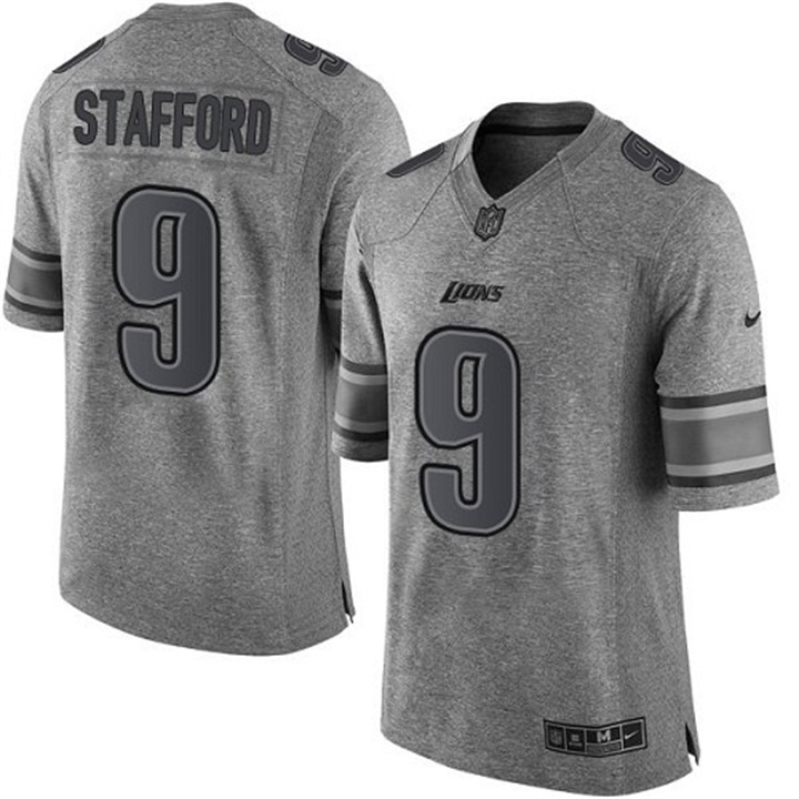 Detroit Lions #9 Matthew Stafford Gray Gridiron Limited Jersey