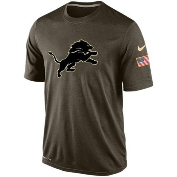 Detroit Lions Green Camo Salute To Service Team T-Shirt