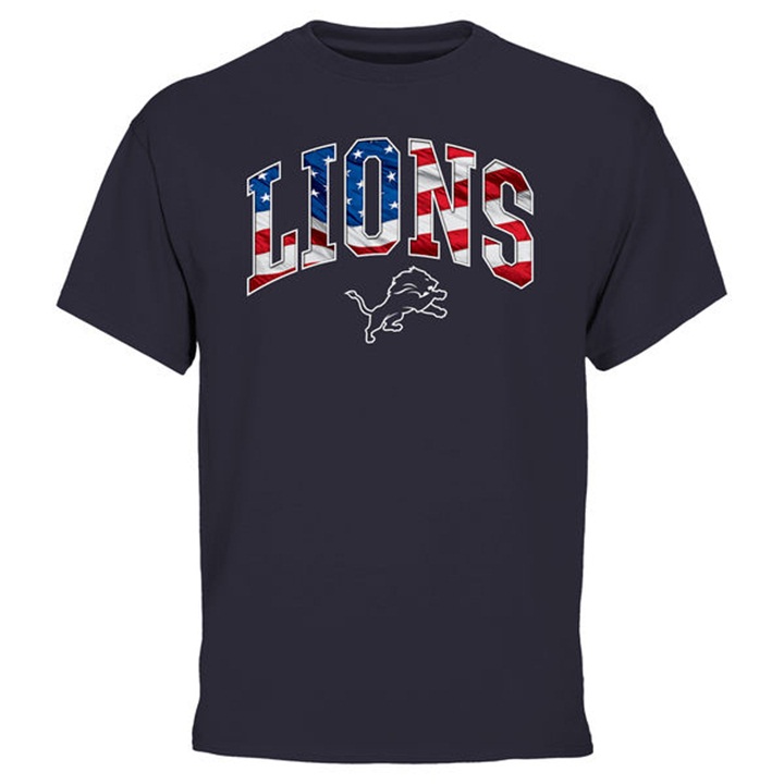 Detroit Lions Pro Line Navy Banner Wave T-shirt