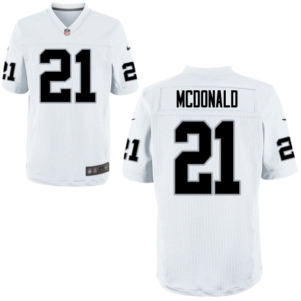 Mens Oakland Raiders #21 Dexter McDonald Nike White Elite Jersey