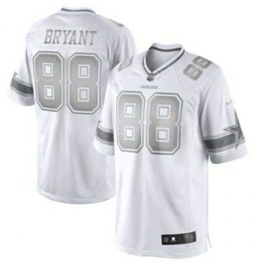 Men's Dallas Cowboys #88 Dez Bryant Nike White Platinum Limited Jersey