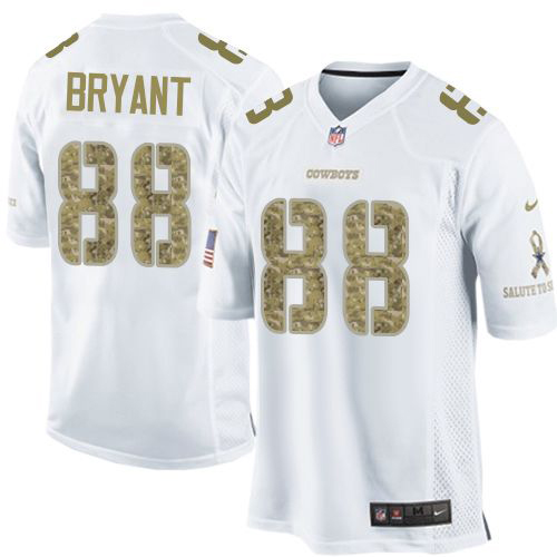 Men's Dallas Cowboys #88 Dez Bryant Nike White Salute To Service Jersey