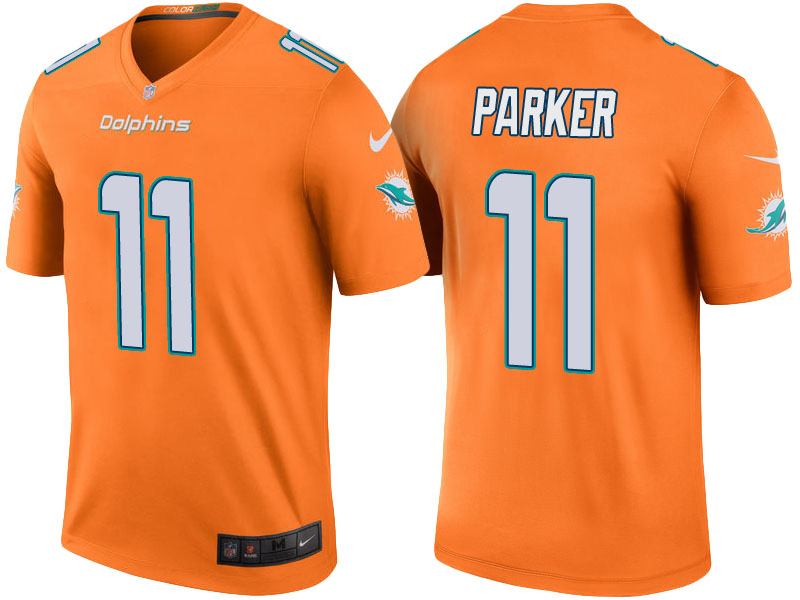 Miami Dolphins #11 DeVante Parker Orange Color Rush Legend Jersey