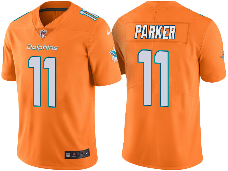 Miami Dolphins #11 DeVante Parker Orange Color Rush Limited Jersey