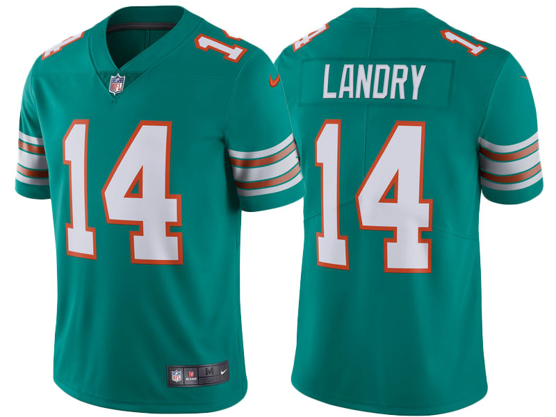 2017 Miami Dolphins #14 Jarvis Landry Aqua Vapor Untouchable Limited Jersey