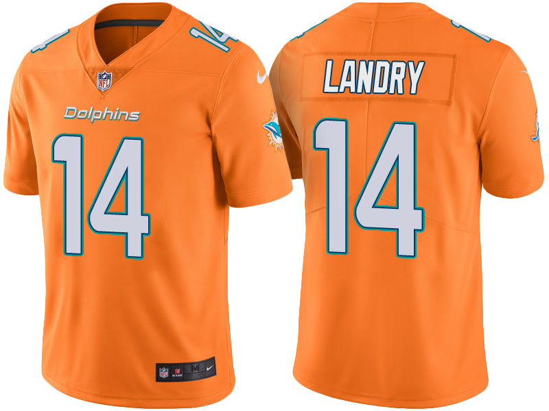 Miami Dolphins #14 Jarvis Landry Orange Color Rush Limited Jersey