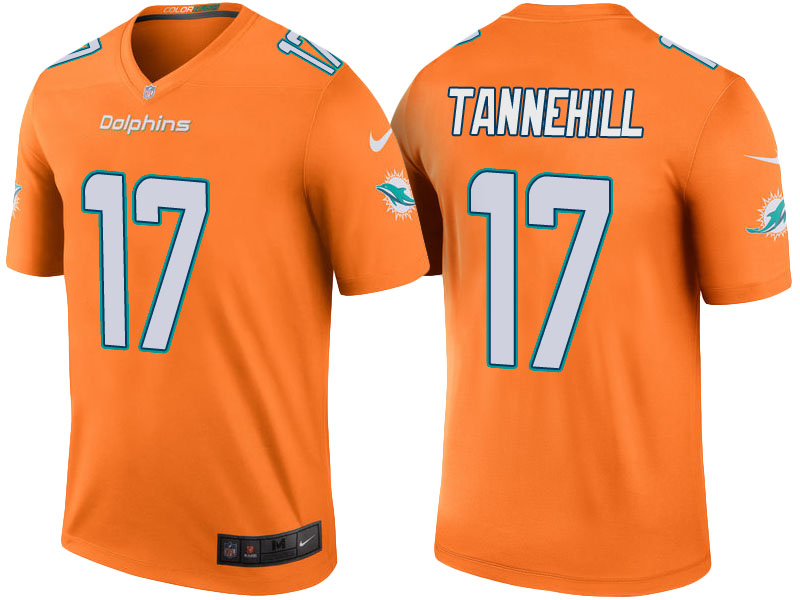 Miami Dolphins #17 Ryan Tannehill Orange Color Rush Legend Jersey