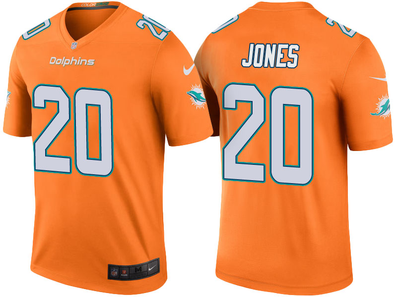 Miami Dolphins #20 Reshad Jones Orange Color Rush Legend Jersey