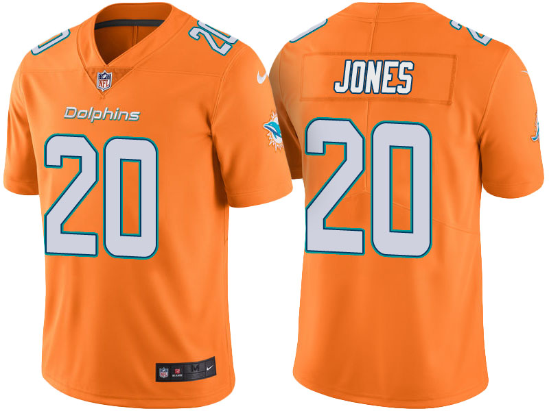 Miami Dolphins #20 Reshad Jones Orange Color Rush Limited Jersey