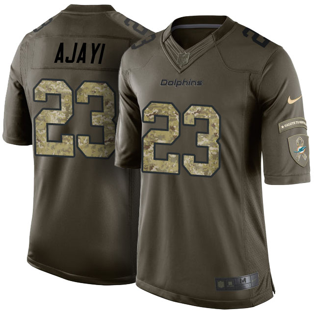 Miami Dolphins #23 Jay Ajayi Green Camo Salute to Service Jersey