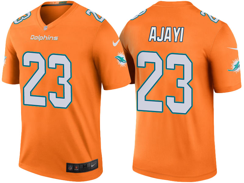 Miami Dolphins #23 Jay Ajayi Orange Color Rush Legend Jersey