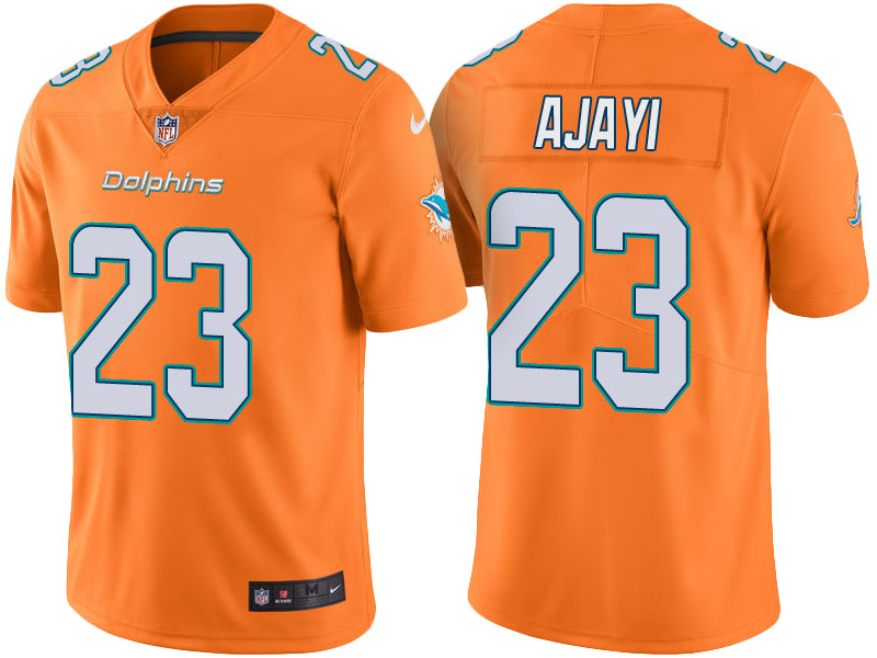 Miami Dolphins #23 Jay Ajayi Orange Color Rush Limited Jersey - Light Up Thursday Night