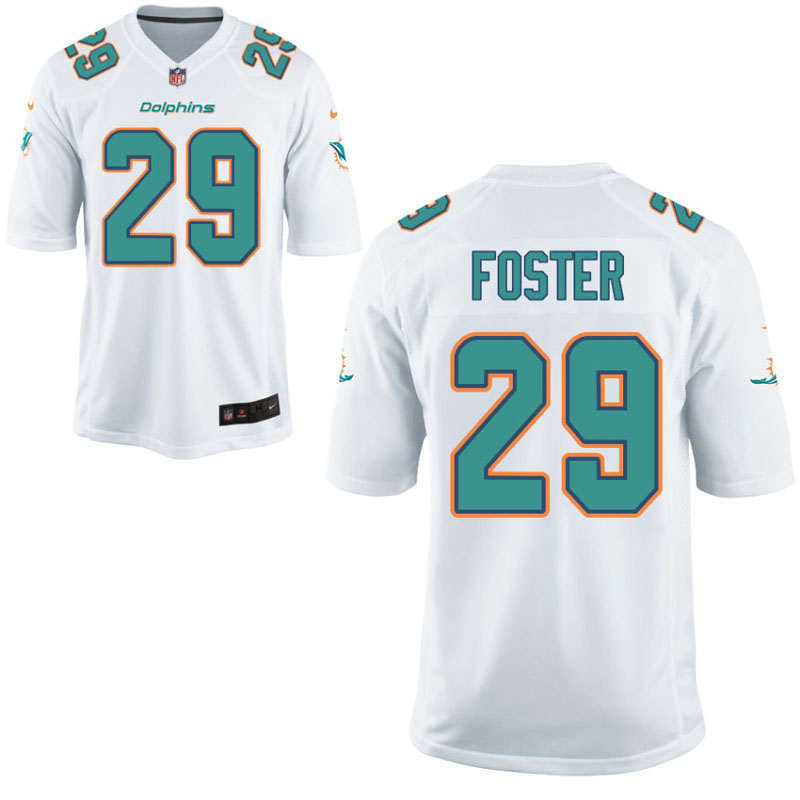 Miami Dolphins #29 Arian Foster White Game Jersey