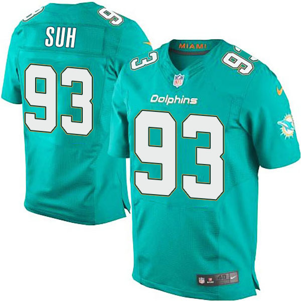 NFL Miami Dolphins #93 Ndamukong Suh Elite Green Jersey