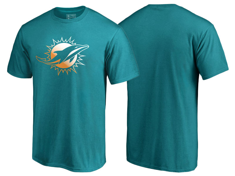 Miami Dolphins Aqua Gradient Logo T-Shirt