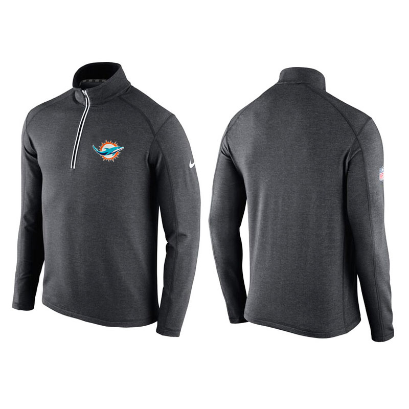 Miami Dolphins Gray Game Day Half-Zip Knit Performance Tri-Blend Jacket