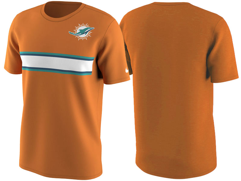 Miami Dolphins Orange Color Rush Stripe T-Shirt