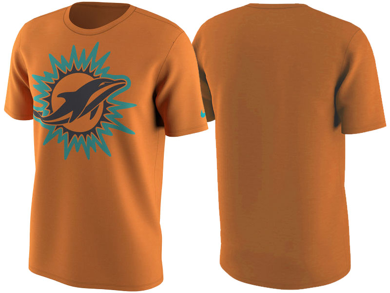 Miami Dolphins Orange Color Rush Travel T-Shirt