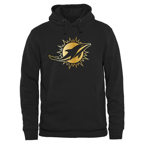 Miami Dolphins Black Gold Collection Pullover Performance Hoodie