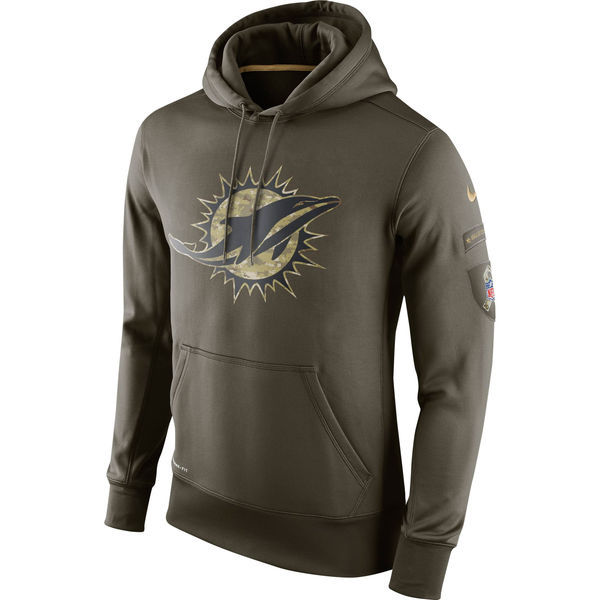 Miami Dolphins Salute To Service Olive KO Pullover Hoodie