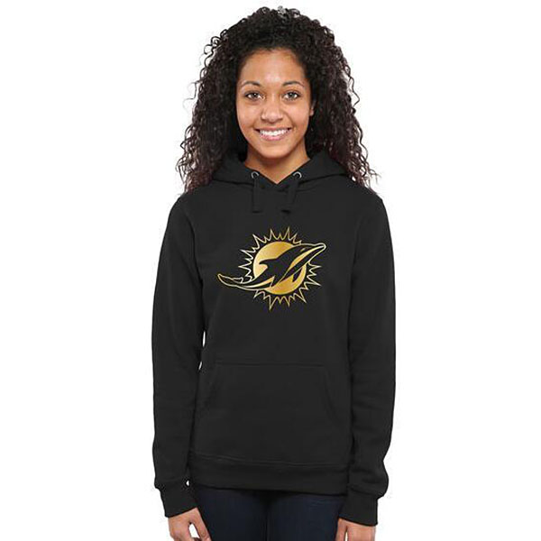 Women's Miami Dolphins Black Gold Collection Pullover Hoodie