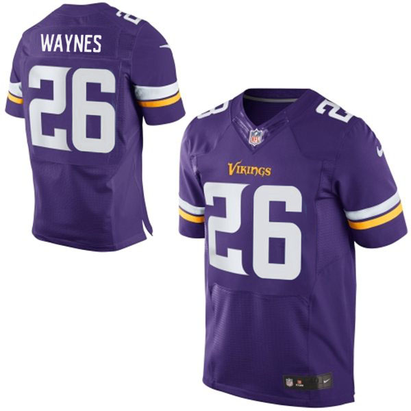 2015 NFL Draft Overall Pick 11th Minnesota Vikings #26 Trae Waynes Elite Purple Jersey