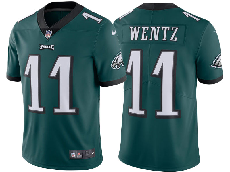 2017 Philadelphia Eagles #11 Carson Wentz Midnight Green Vapor Untouchable Limited Jersey