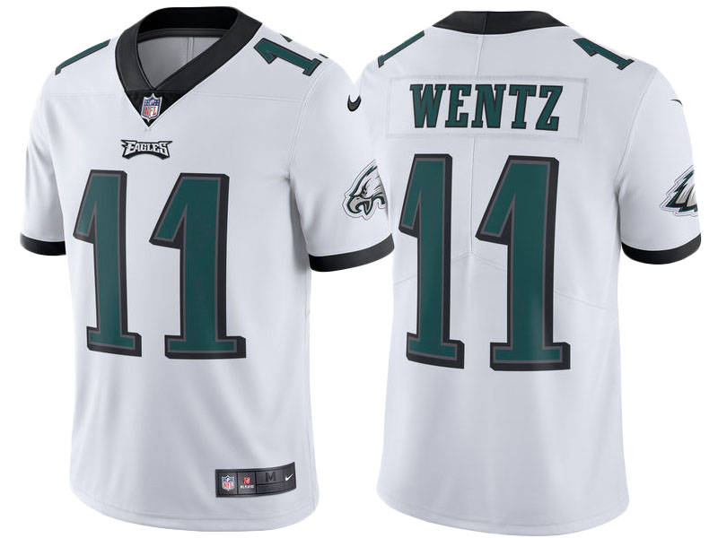 2017 Philadelphia Eagles #11 Carson Wentz White Vapor Untouchable Limited Jersey