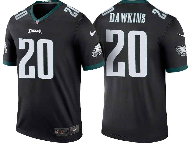 Philadelphia Eagles #20 Brian Dawkins Black Color Rush Legend Jersey