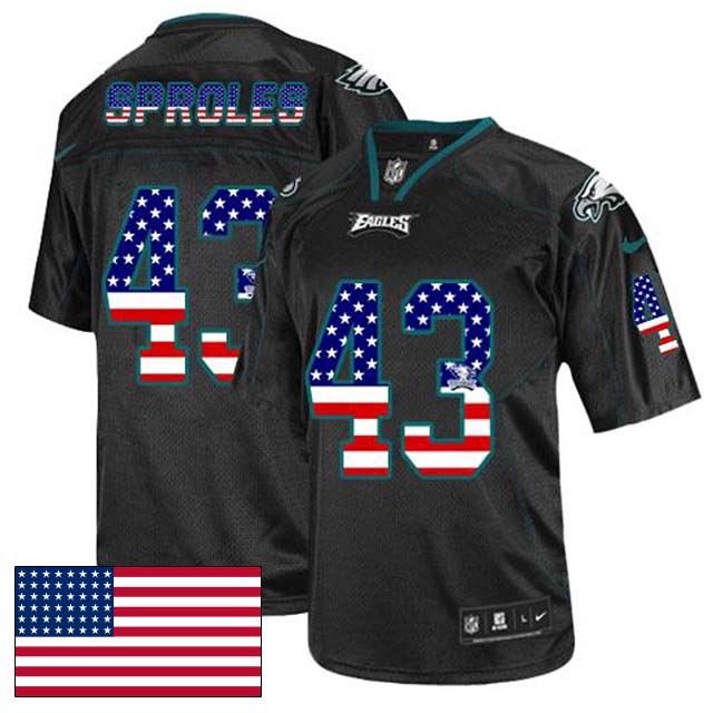 Philadelphia Eagles #43 Darren Sproles Black USA Flag Fashion Jersey