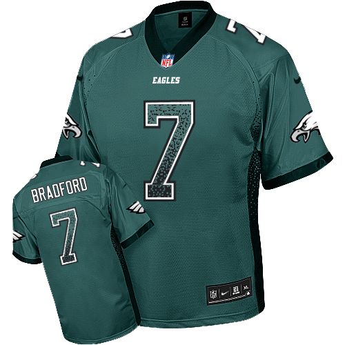 Men Nike Philadelphia Eagles #7 Sam Bradford Game Green NFL Jersey