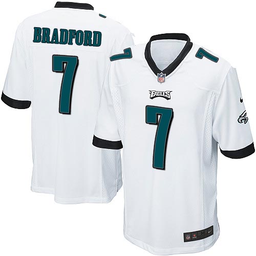 Men Nike Philadelphia Eagles #7 Sam Bradford Game White NFL Jersey