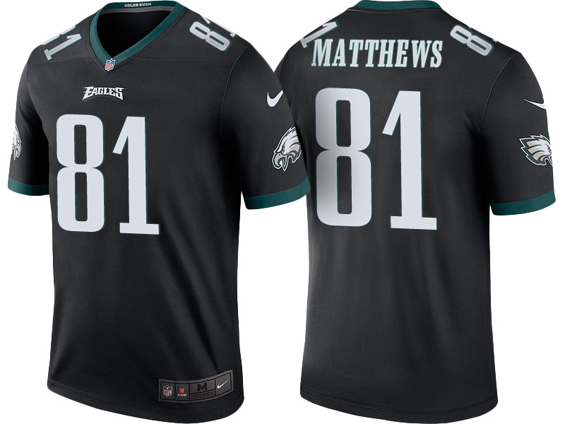 Philadelphia Eagles #81 Jordan Matthews Black Color Rush Legend Jersey