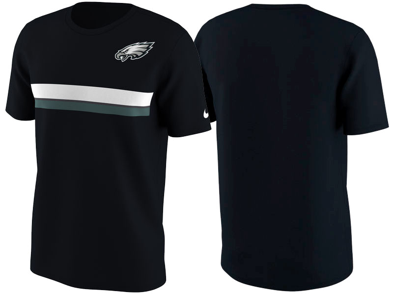 Philadelphia Eagles Black Color Rush Stripe T-Shirt