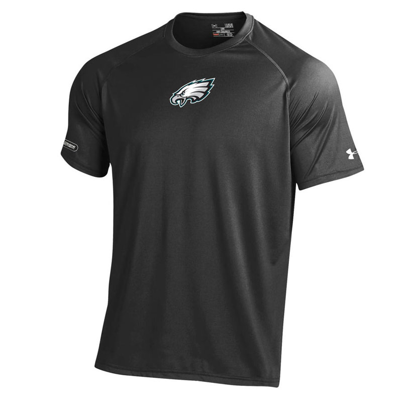 Philadelphia Eagles Black Under Armour NFL Combine Authentic Core Tech T-Shirt