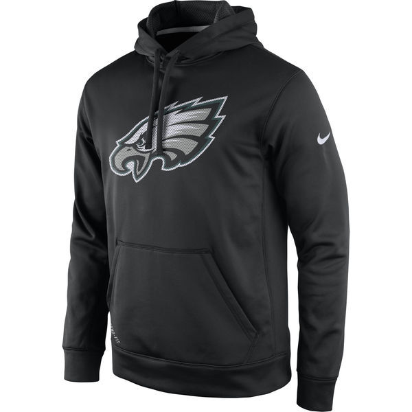 Philadelphia Eagles Black Practice Performance Pullover Hoodie