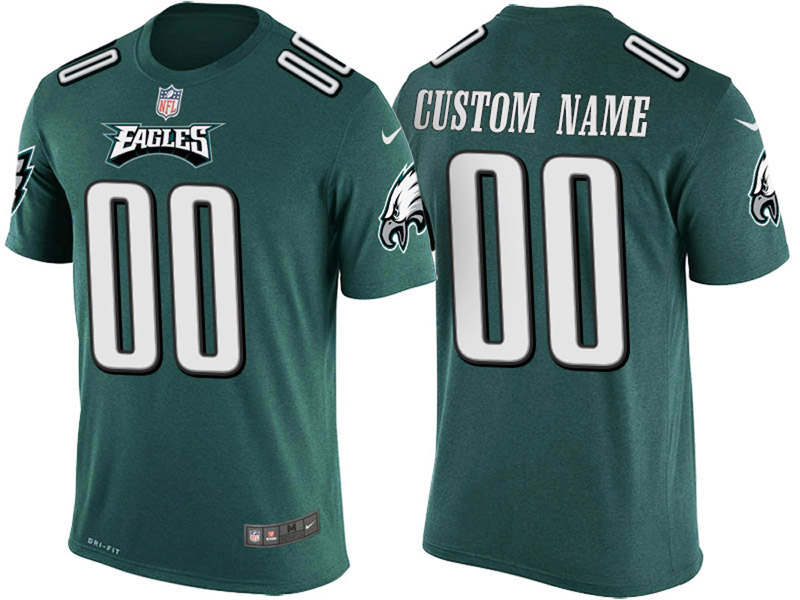 Philadelphia Eagles Custom Green Name & Number T-Shirt