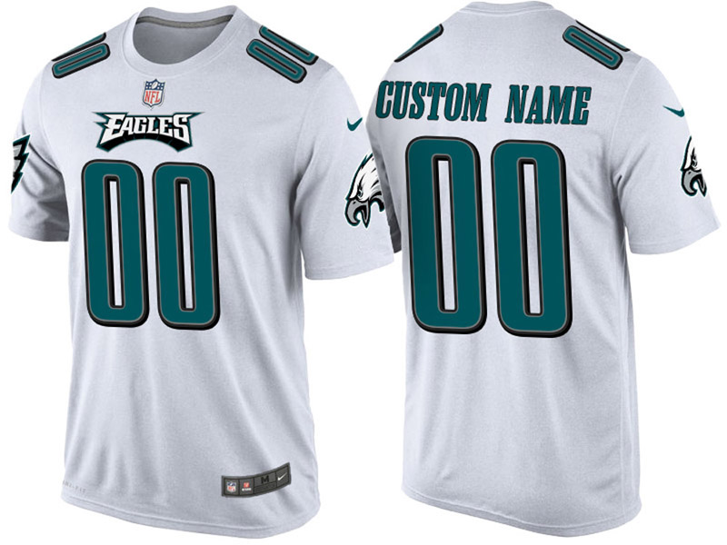 Philadelphia Eagles Custom White Name & Number T-Shirt