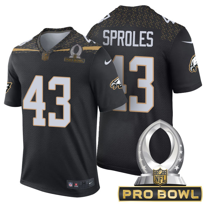 Philadelphia Eagles #43 Darren Sproles Black 2016 Pro Bowl Game Jersey